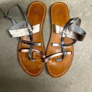 Silver gold bronze sandals from urban outfitters- good shape